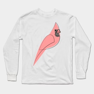 One line Red cardinal Long Sleeve T-Shirt